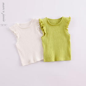 马克珍妮女童提花麦穗纹弹力舒适背心儿童上衣夏装2024新款240797