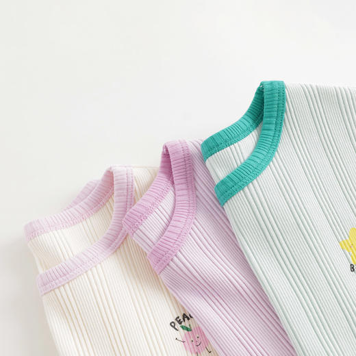 马克珍妮女童趣味印花弹力撞色短袖T恤 儿童上衣夏装新款240737 商品图4