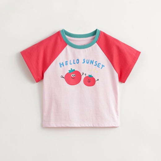 [凉感透气]马克珍妮女童卡通撞色短袖T恤儿童上衣夏装新款240769 商品图2