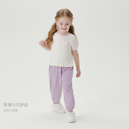 马克珍妮女童趣味印花弹力撞色短袖T恤 儿童上衣夏装新款240737 商品图2