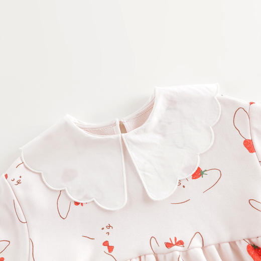 马克珍妮女童兔子满印娃娃领连衣裙儿童裙子宝宝秋装新款241186 商品图3