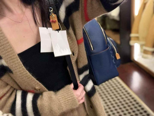 ¥1580🇺🇸Coach Court系列香布雷中号双肩包🎒！双层拉链款 大小正合适，容量大，蓝色牛仔经典logo款，限量版加送🍒小吊坠，尺寸约27x36x13cm 商品图8