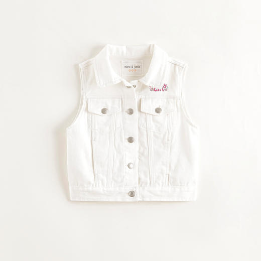 马克珍妮女童甜美百搭牛仔马甲儿童背心夹克2025年春装新款250195 商品图2