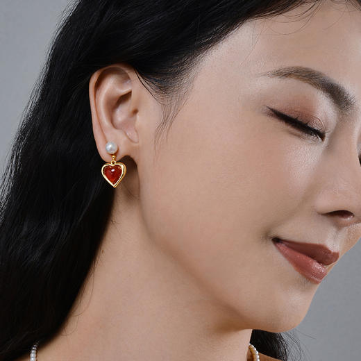 Manreya玛芮雅“心恋频率”淡水珍珠耳饰 商品图4