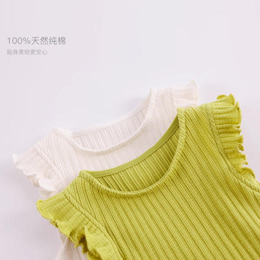 马克珍妮女童提花麦穗纹弹力舒适背心儿童上衣夏装2024新款240797 商品图4