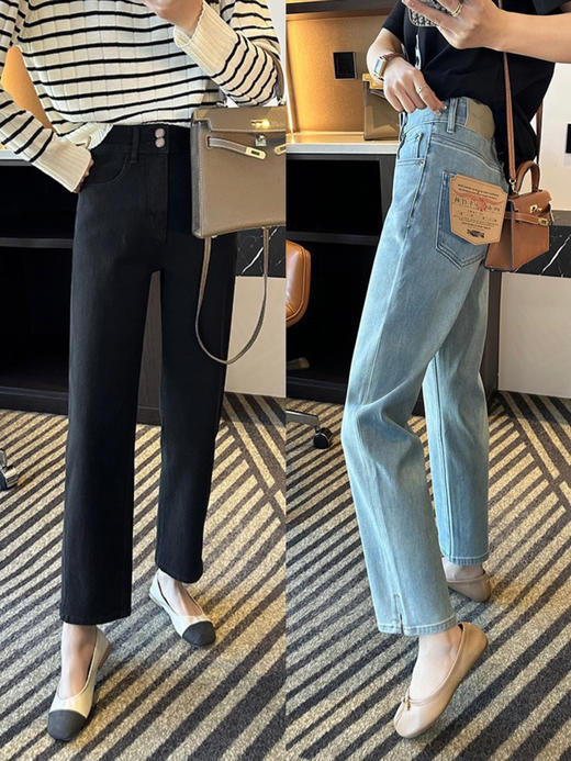 【腿精必备四面弹莱赛尔法棍牛仔裤】蹲起超舒适~面料添加了莱赛尔天丝超柔软~完美复刻心目中不贴腿又能瘦腿的神裤 全身高士线十YKK拉链十新疆棉“莱赛尔!重工重料! 商品图0