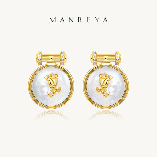 Manreya玛芮雅“冬日玫瑰"巴洛克珍珠耳饰 商品图0