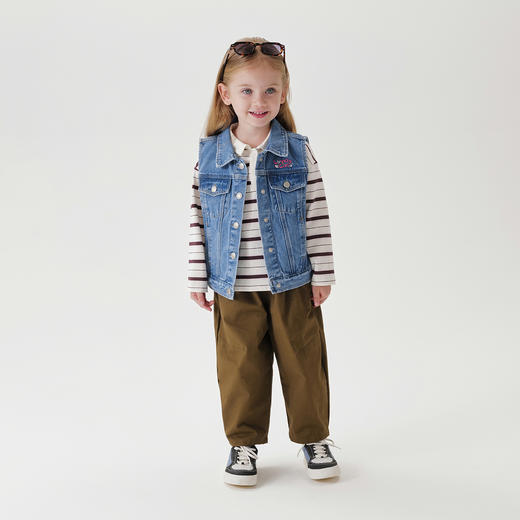 马克珍妮女童甜美百搭牛仔马甲儿童背心夹克2025年春装新款250195 商品图1