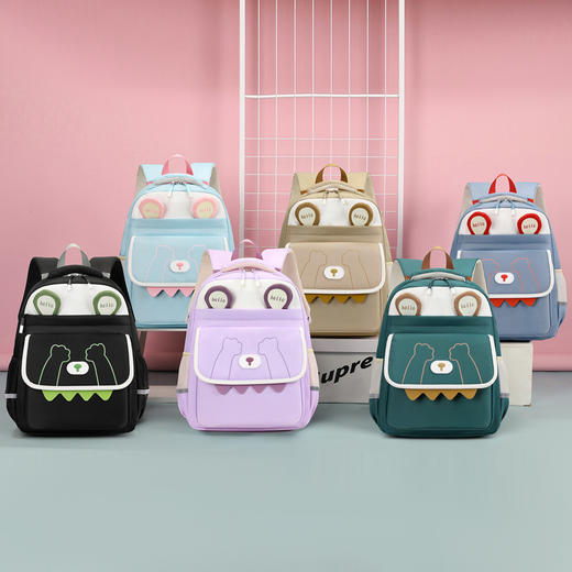 【肩脊全面减负，S型蜂巢肩带设计】小学生1-3年级书包 女生双肩简约 2025大容量 小众设计轻便可爱背包-QQ 商品图1