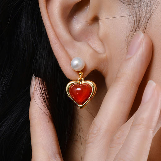 Manreya玛芮雅“心恋频率”淡水珍珠耳饰 商品图3