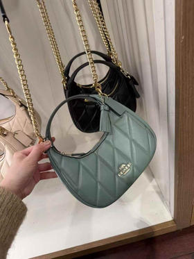 ¥1450🇺🇸Coach最新款Carmen羊皮软软糯糯月牙包，miumiu少女风，清新减龄