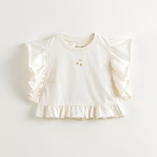 [凉感透气]马克珍妮女童飞袖圆领短袖儿童T恤上衣夏装新款240777 商品图2