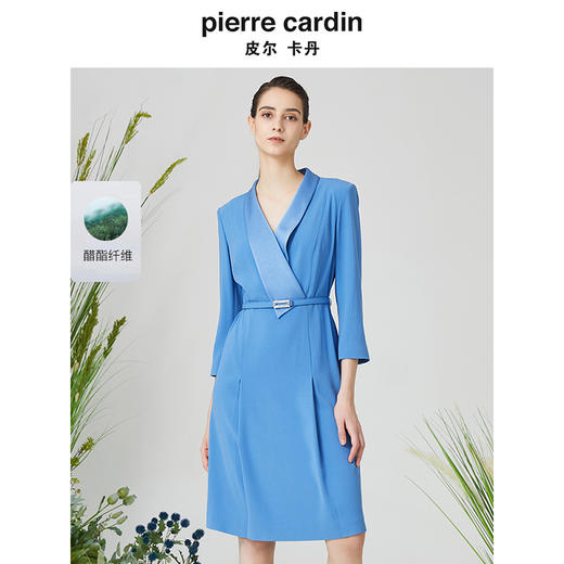 皮尔卡丹女装春季新款气质端庄轻奢修身连衣裙P3105E3055L0 商品图0