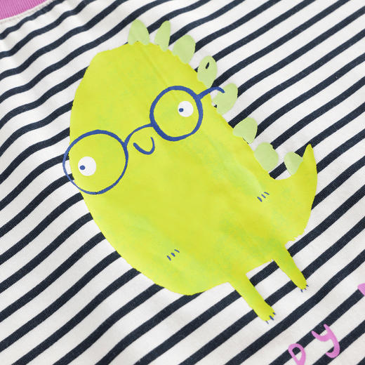 马克珍妮女童手绘涂鸦条纹短袖T恤儿童上衣2024年夏装新款240801 商品图4