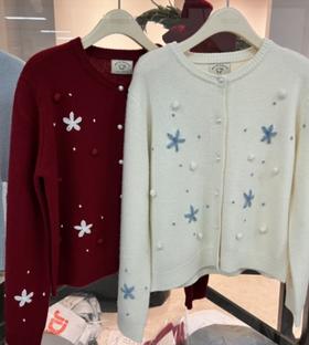 【门店同款】ENJOY冬季刺绣花朵开衫 160996169