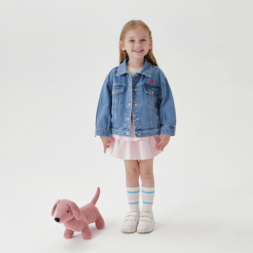 马克珍妮女童甜美百搭牛仔外套儿童纯棉夹克2025年春装新款250193 商品图2