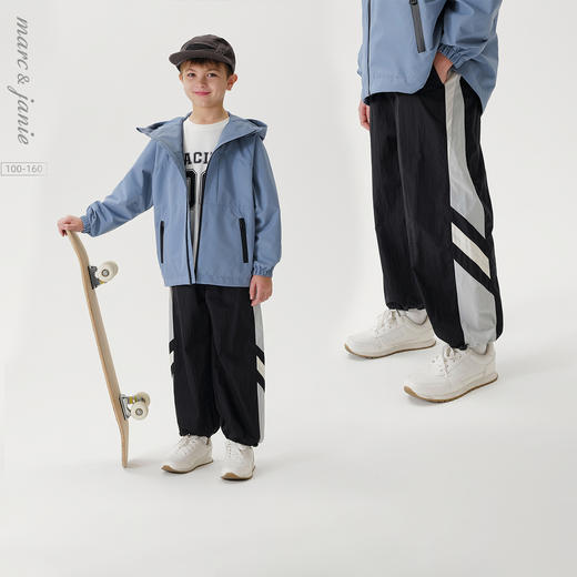 马克珍妮男童轻量潮酷机车束脚裤2025年春装新款550356 商品图0