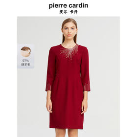皮尔卡丹女装秋季新款轻奢亮钻宴会华丽礼服裙P1318E1874R2