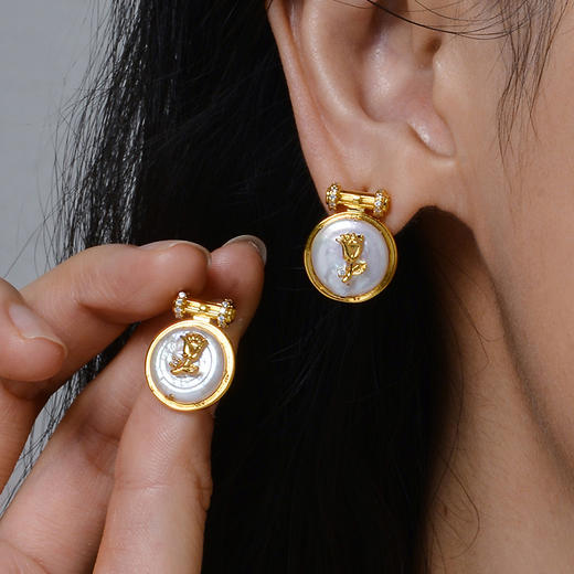 Manreya玛芮雅“冬日玫瑰"巴洛克珍珠耳饰 商品图1