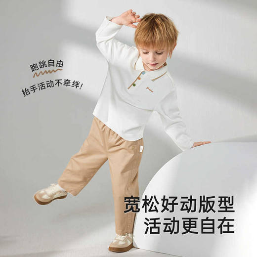 英氏儿童T恤春夏季长袖男童POLO衫25新款YRTAJ1R002A 商品图2