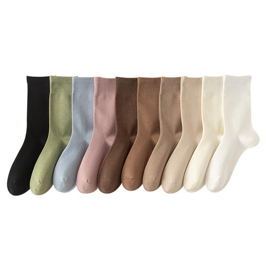 【YW】无忧购（35元10双）中筒百搭月子袜/纯色堆堆袜8051(截单后7天发货) 商品图4