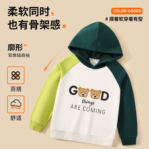【男女同款】【110-160】【精典泰迪】男女童连帽纯棉卫衣 商品图4