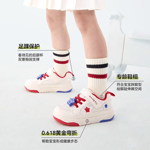 卡特兔宝宝步前鞋儿童2025春季新品幼儿园小白鞋男童女童婴儿鞋 商品图2