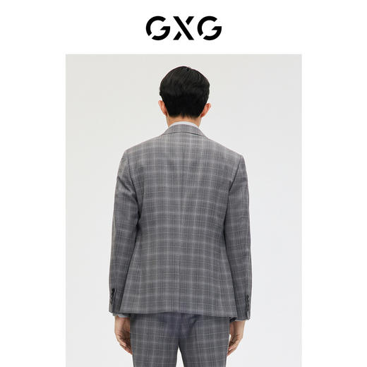 GXG男装灰格简约含羊毛商务西装外套 春季热卖西服 商品图2