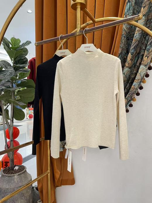 【门店同款】ENJOY冬季极简中领针织衫 159514097 商品图0