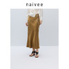 商场同款naivee纳薇25春简约自在流光醋酸半身裙松紧腰黑色女251273281 商品缩略图0