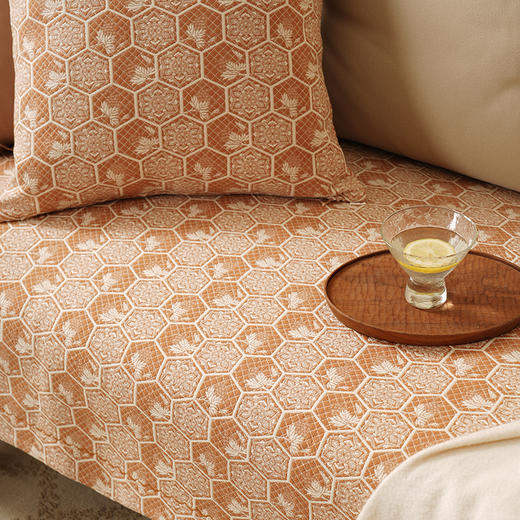 和风窗花系列沙发巾靠包棉四季通用高端轻奢防滑高级感高档靠包定制 商品图1