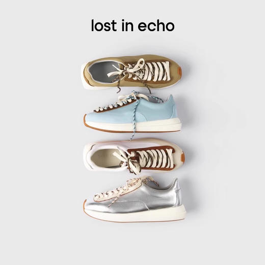 lost in echo2025春夏新款时尚真皮厚底增高阿甘鞋运动休闲鞋女 商品图0