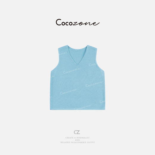 COCO ZONE 100绵羊毛春季V领无袖针织衫ACD2A0011 商品图2