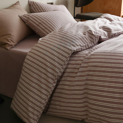 【宽窄条四件套】水洗棉四件套条纹纯棉床品套件条子全棉宽窄条件套 商品图3