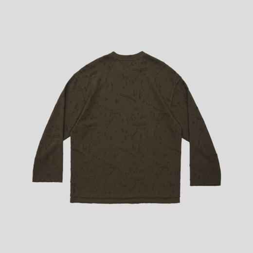 GOODBAI 916 磨毛做旧交叉领落肩长袖针织衫 商品图4