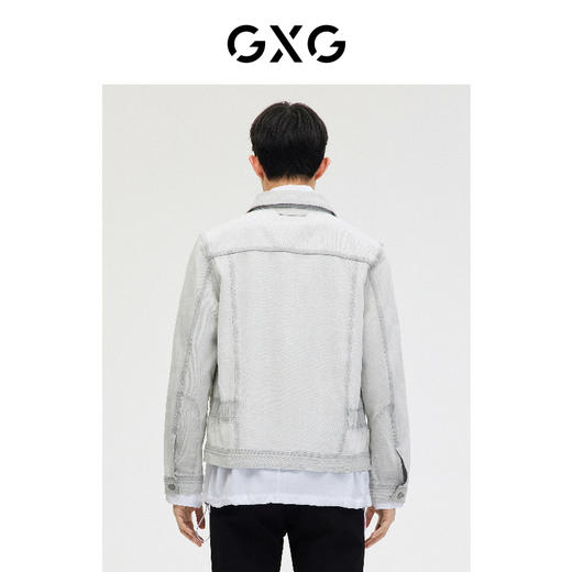 GXG男装  浅灰色牛仔夹克外套 休闲简约好搭夹克春季热卖 商品图2