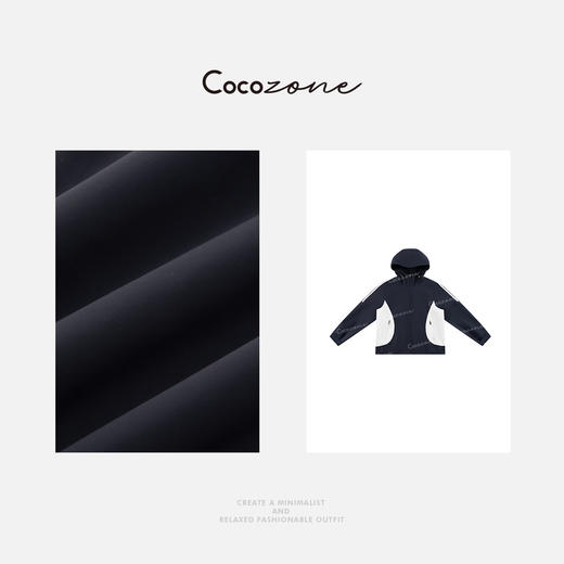 COCO ZONE 美式百搭运动风撞色连帽拉链外套ACD2A0002 商品图2