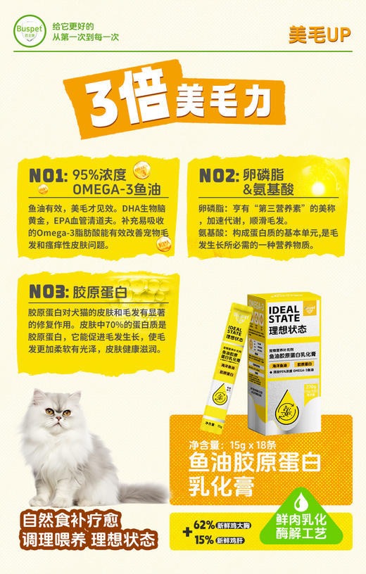 巴士宠 理想状态功能乳化膏15g*18支盒装 营养膏 鲜肉配方 0添加 线下渠道专供 控价好 不卖包退！ 商品图3