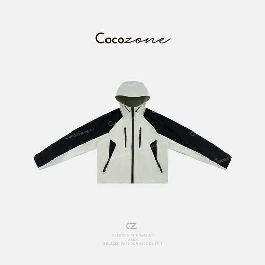 COCO ZONE 春季设计感拼色插袋连帽休闲外套CD1A0051 商品图0