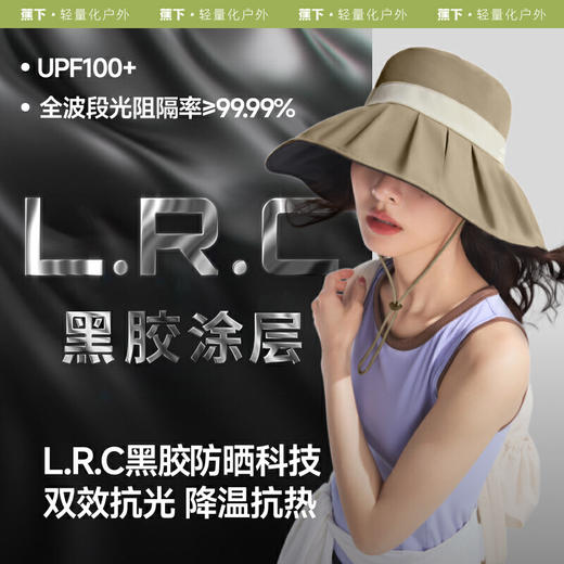 【云粉节】【2件8.5折】6楼蕉下女士贝壳渔夫黑胶防晒帽BM50725吊牌价269 商品图1