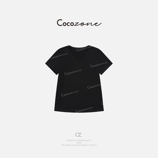 COCO ZONE 2025经典简约薄款V领显瘦短袖T恤CD1A0134 商品图0