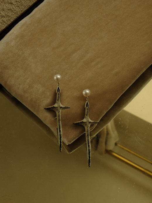 HANYING｜银釉陶瓷大星星耳钉 HY-WT-77 商品图2