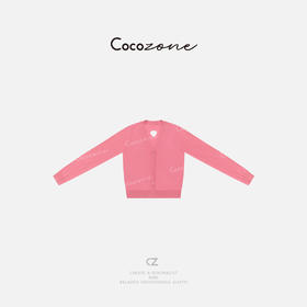 COCO ZONE 100绵羊毛设计感后幅镂空V领针织开衫CD1A0155