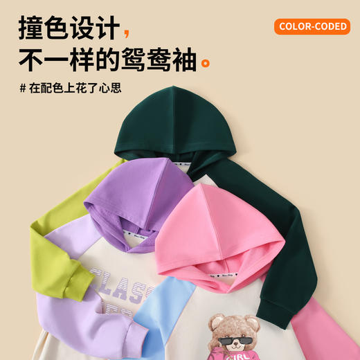 【男女同款】【110-160】【精典泰迪】男女童连帽纯棉卫衣 商品图5