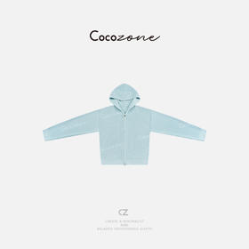 COCO ZONE 春季简约双头拉链设计连帽针织开衫CD2A0039