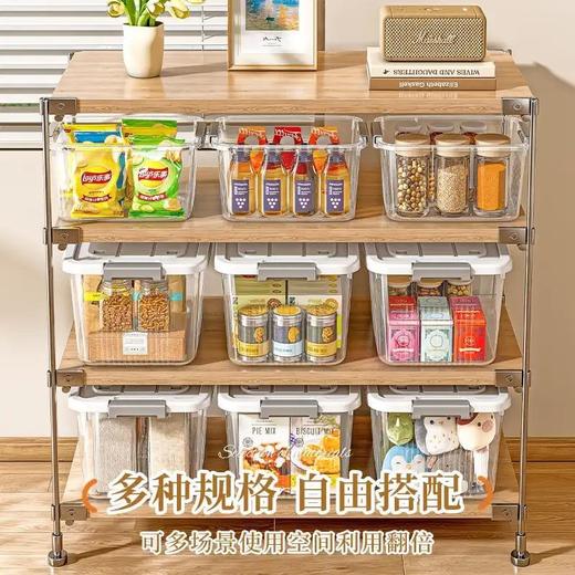 【百纳储物箱】手提透明收纳箱零食玩具加厚塑料整理箱搬家用带盖衣服收纳储物箱 商品图1