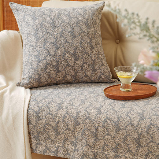 凤尾蕨系列沙发巾靠包棉四季通用高端轻奢防滑高级感高档靠包定制 商品图5