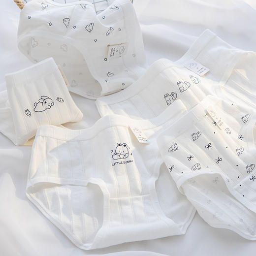 【YW】无忧购五条装7A抗菌裆可爱兔子印花女士内裤2511(截单后7天发货) 商品图2