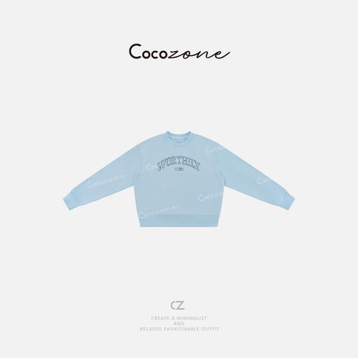 COCO ZONE 100棉美式字母长袖通勤风圆领卫衣ACD2A0053 商品图0