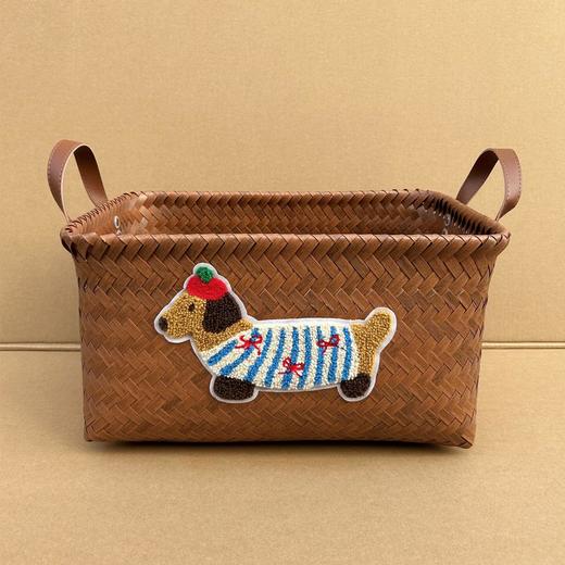 【美式编制高级收纳筐】脏衣服篮网红款仿藤编PU把手洗衣桶零食玩具脏衣篓 商品图3